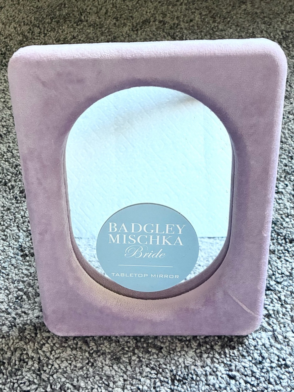 NEW Badgley Mischka Wedding bridal purple velvet glamour mirror bathroom vanity